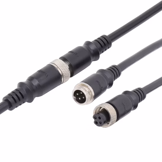 Waterproof 4 Pin Aviation Head Sensor M12 Circular Connector Male to Female Cable